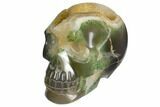 Polished Agate Skull with Quartz Crystal Pocket #148111-2